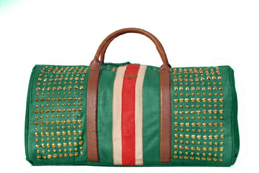 Stud Riot Green Studded Duffel Bag