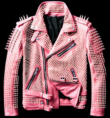 Barbed Blush Women’s Pink Leather Jacket