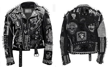 Blue Riot Relic Studded Punk Leather Jacket