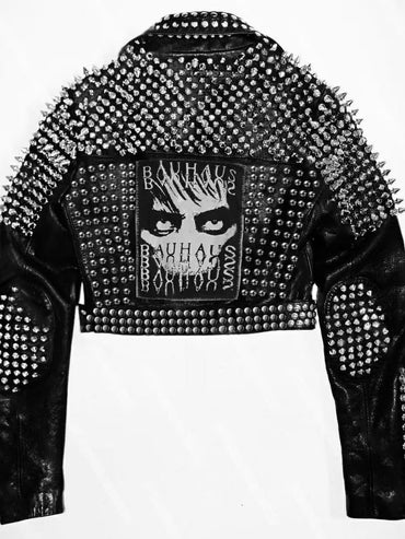 Patches Leather Men's Outfit Jacket
