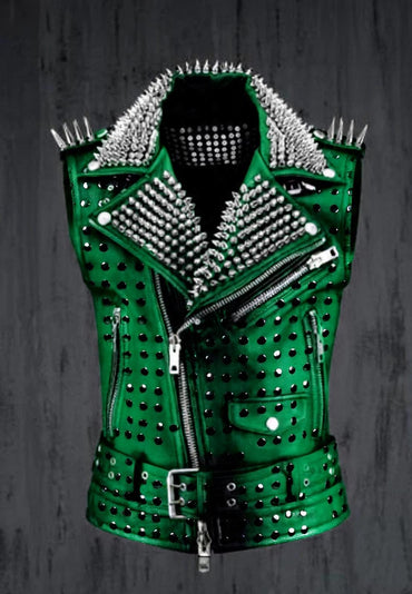 Iron Bloom Spiked Gothic Leather Vest