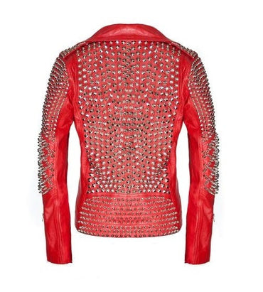 Red Punk Leather Jacket
