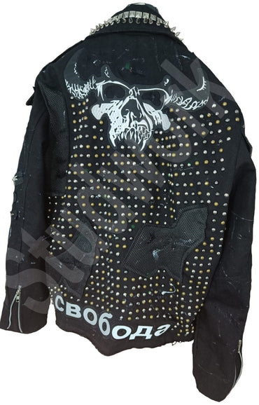 Midnight Rivet Punk Brando Denim Jacket