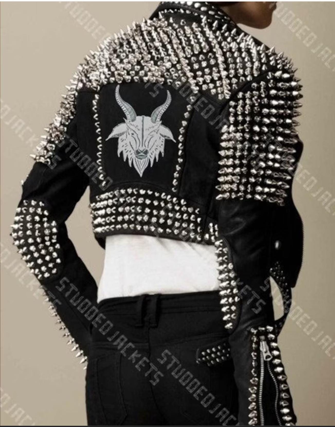 Black Spiked Brando Leather Jacket