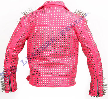 Rose Rebellion Spiked Leather Brando Jacket