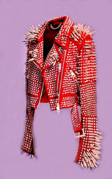 Women Red Spiked Jacket