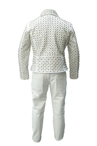 Steampunk Metalwork Studded Pant & Jacket Leather Suit