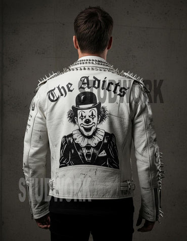 Spectral Dominion Studded Leather Biker Jacket