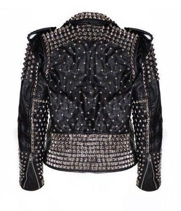 Gothic Biker Leather Jacket