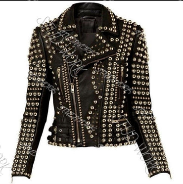 Black Dominion Studded Leather Motorcycle Jacket