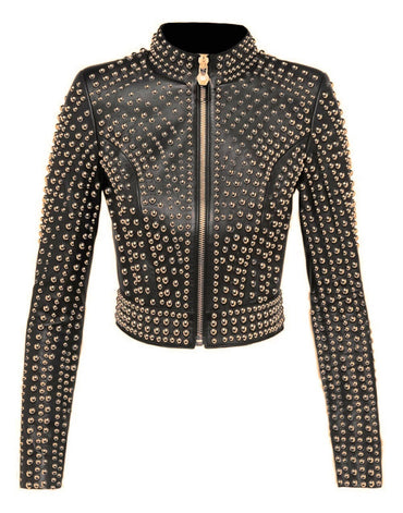 Black Studded Leather Jacket