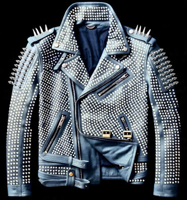 Cobalt Dominion Spiked Leather Jacket