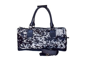 Real Cow Hair-On Leather Weekender Bag