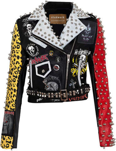 Multi-Tone Steampunk Studded Jacket
