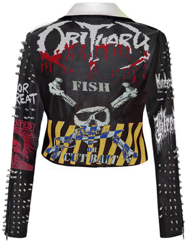 Anarchy Muse Multicolor Punk Patchwork Leather Jacket