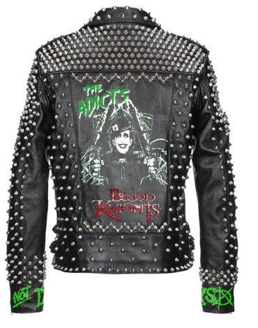 “Punk Royalty” Studded Patchwork Leather Jacket