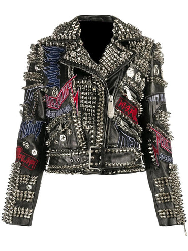 Night Siren Studded Gothic Punk Leather Jacket