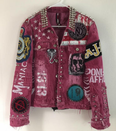 Denim Men’s Pink Punk Jacket