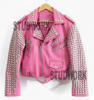 Silver Studs and Zippers Motorbike Punk Jacket