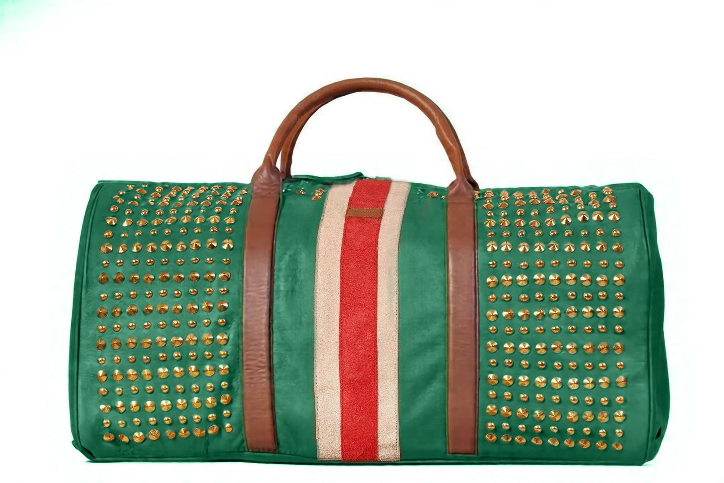 Stud Riot Green Studded Duffel Bag