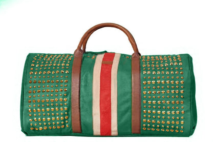 Stud Riot Green Studded Duffel Bag