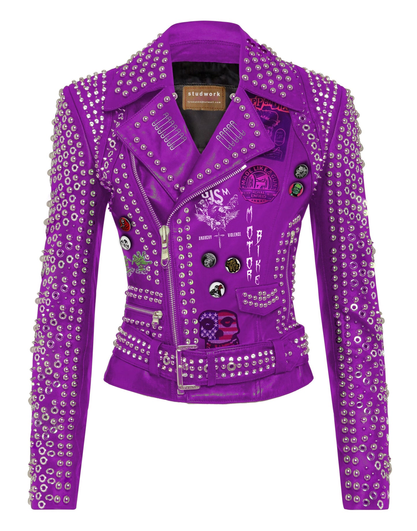 Violet Havoc GISM Punk Studded Leather Jacket