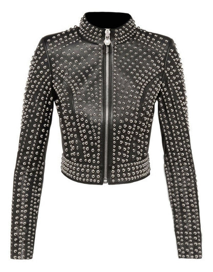 Black Studded Leather Jacket