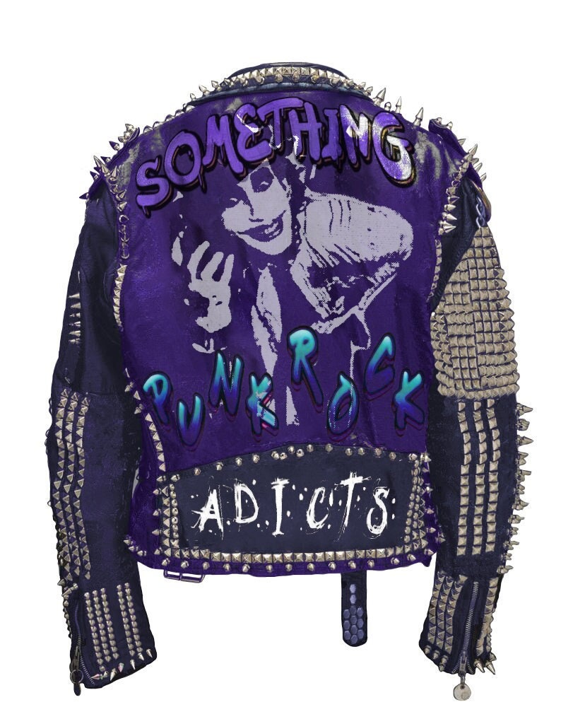 Midnight Anarchy Patchwork Studded Leather Jacket