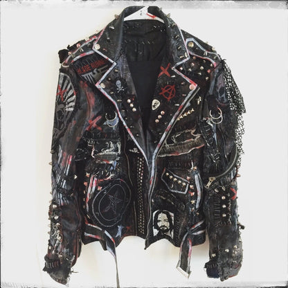 Gothic Biker Leather Jacket