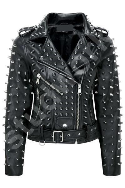 Gothic Steampunk Conical-Stud Biker Jacket
