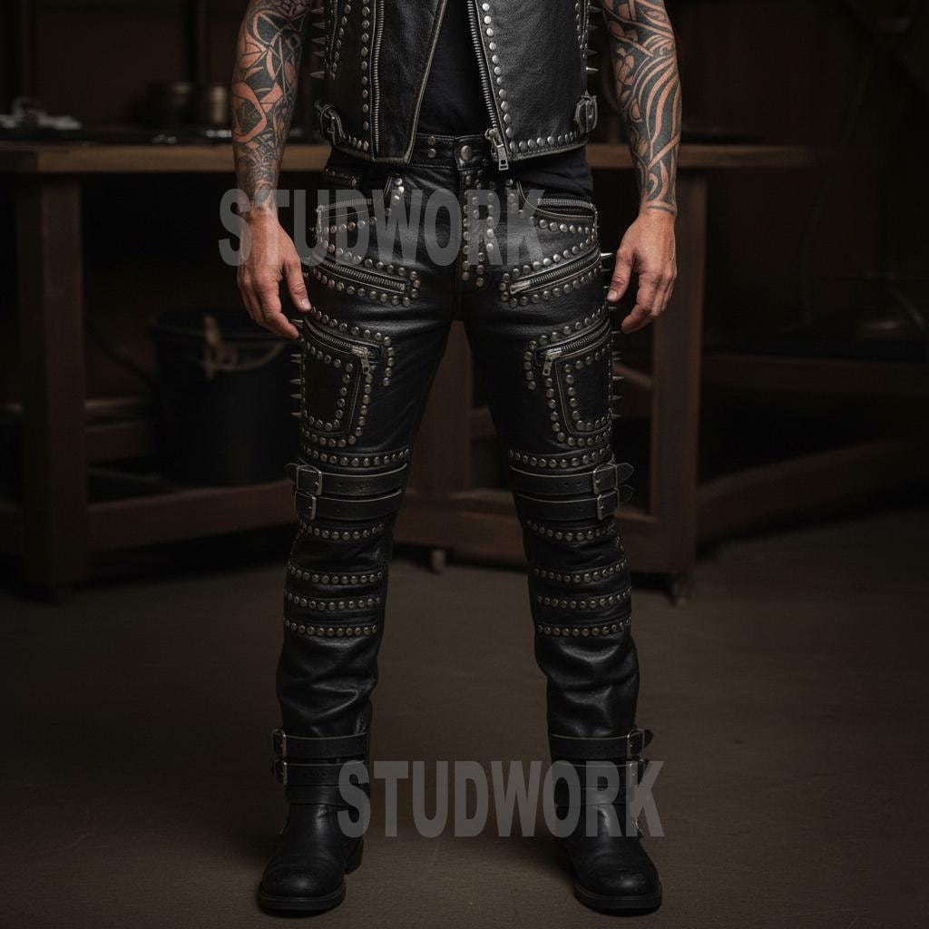 Ironbound Dominion Studded Leather Pants