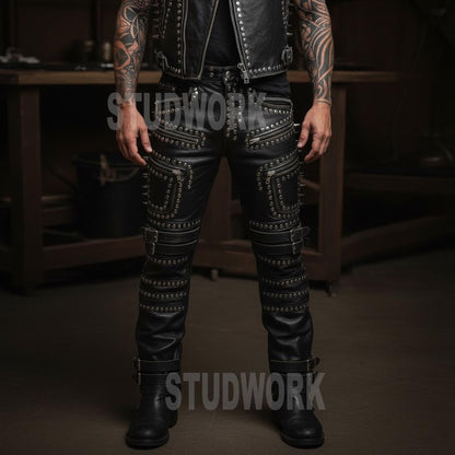 Ironbound Dominion Studded Leather Pants