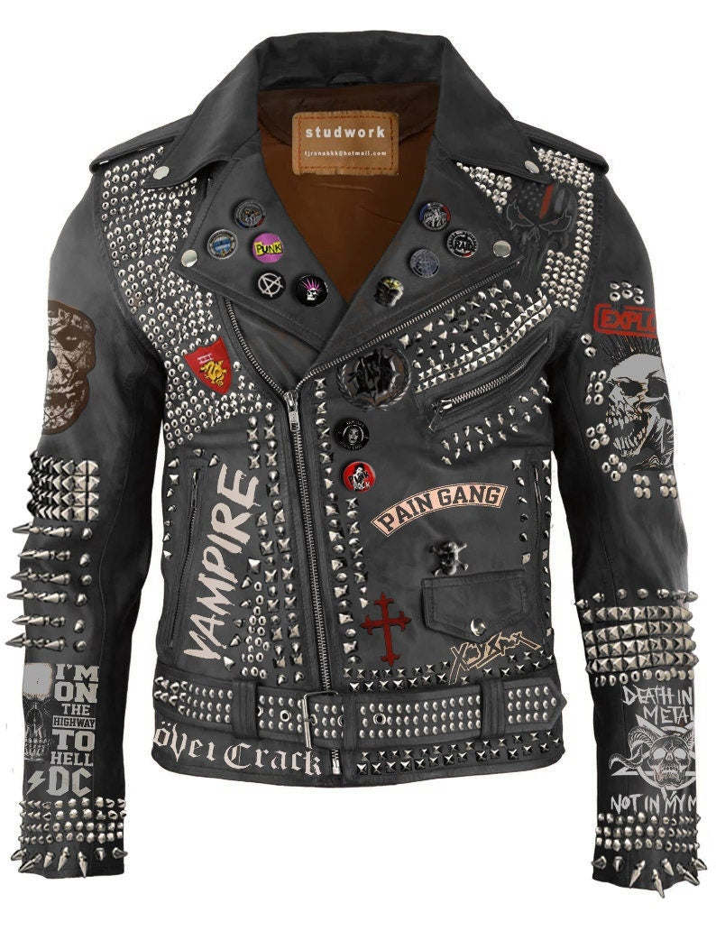 Men’s Gothic Punk Biker Jacket