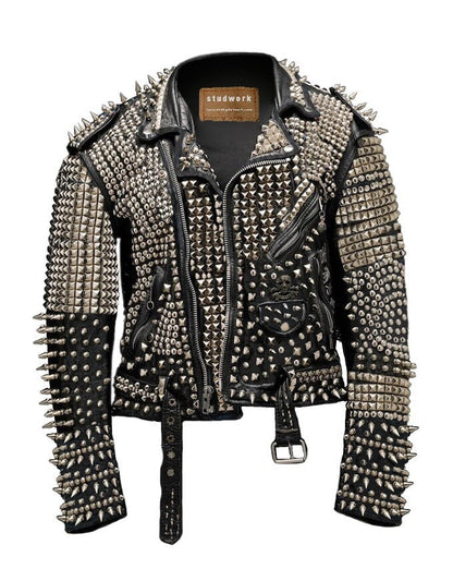 Heavy Spiked Punk Rock Leather Jacket