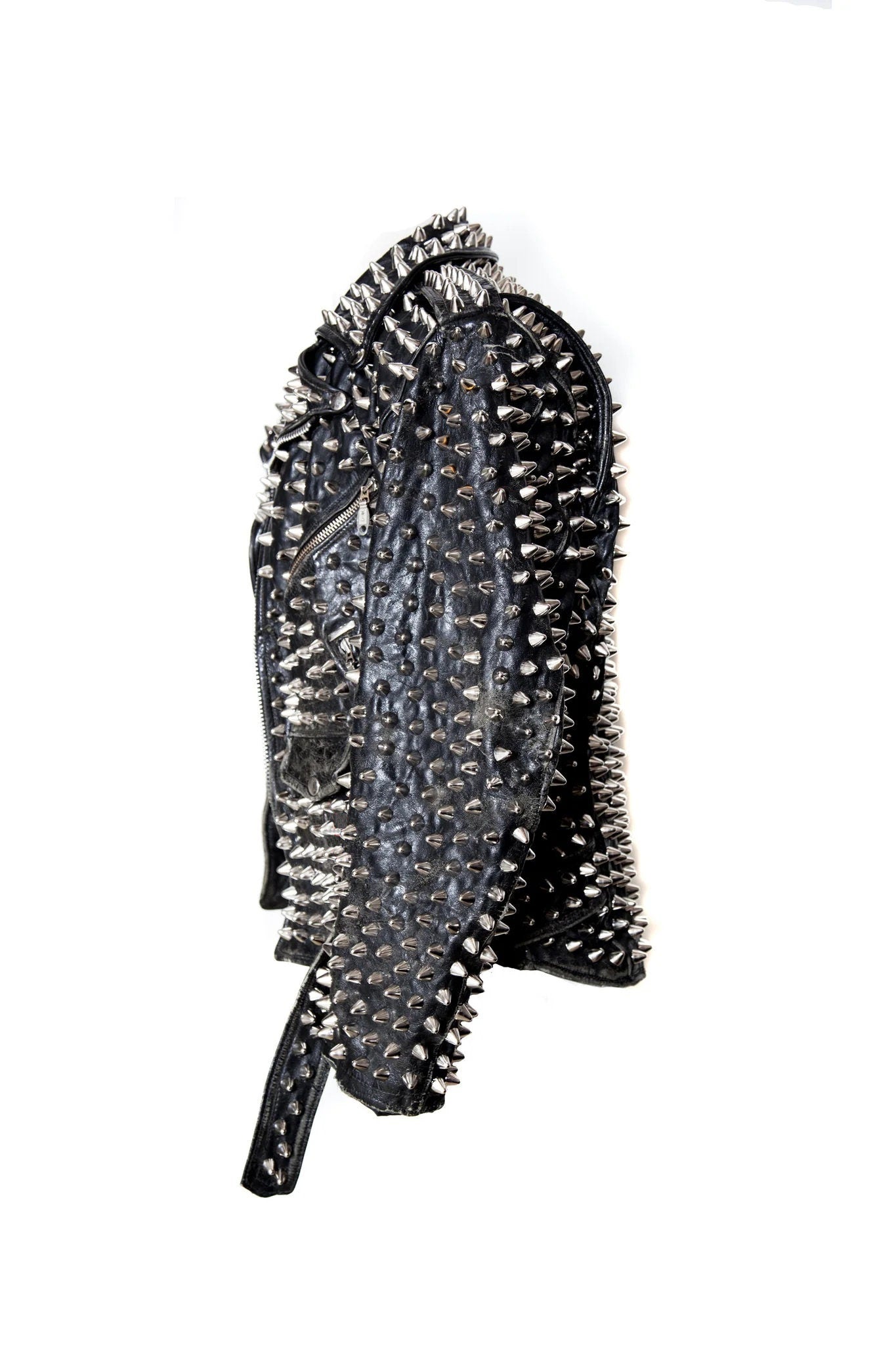 Steel Siren Heavy-Spike Studded Leather Jacket