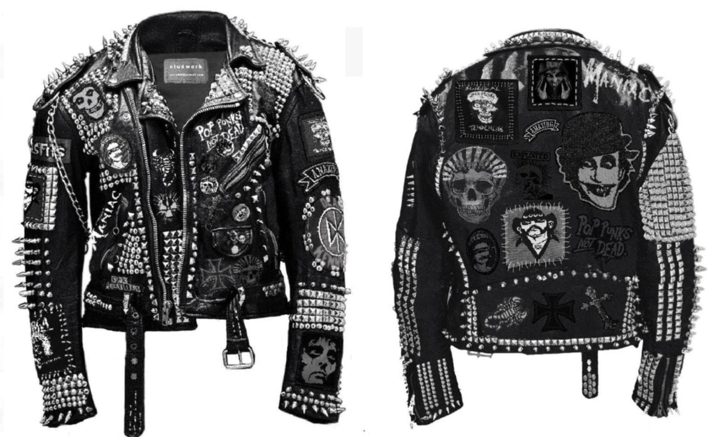 Blue Riot Relic Studded Punk Leather Jacket