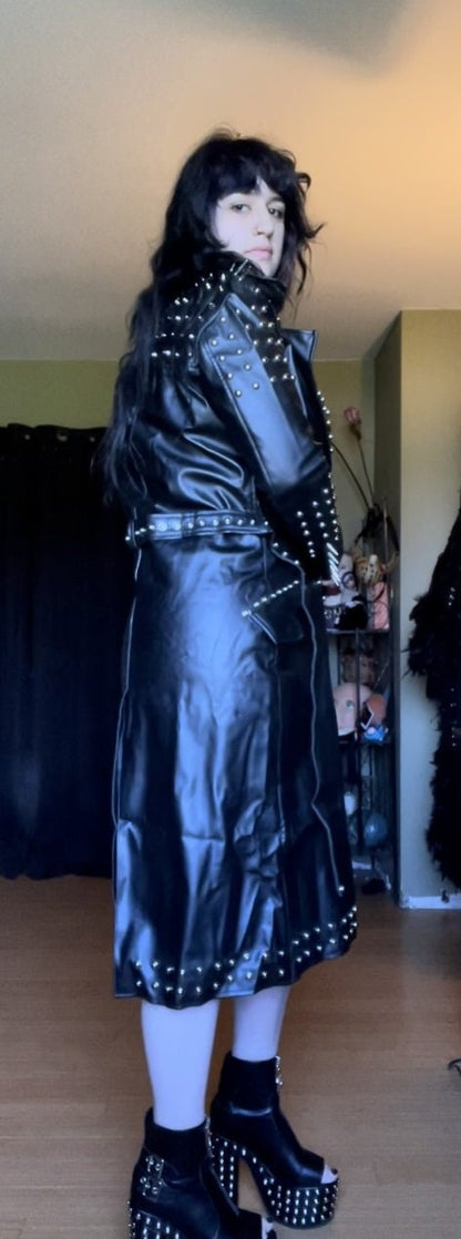 Studded Leather Coat