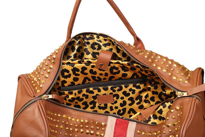 Sahara Forge Gold Studded Leather Weekender Tool Bag