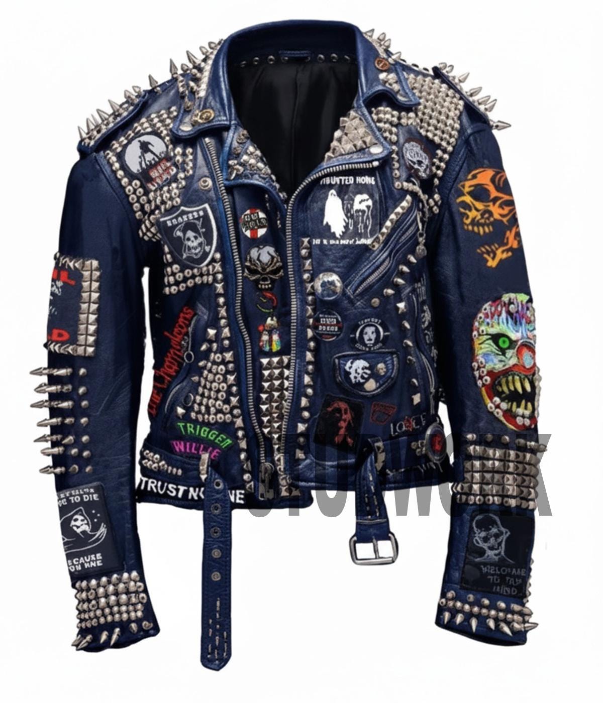 Motorbike Gothic Punk Leather Jacket