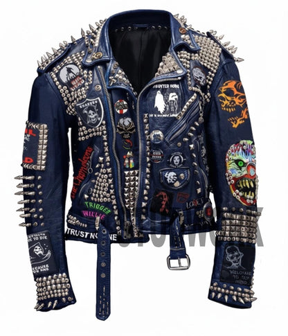Motorbike Gothic Punk Leather Jacket