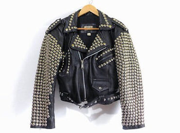 Onyx Dominion Spiked Leather Brando Jacket