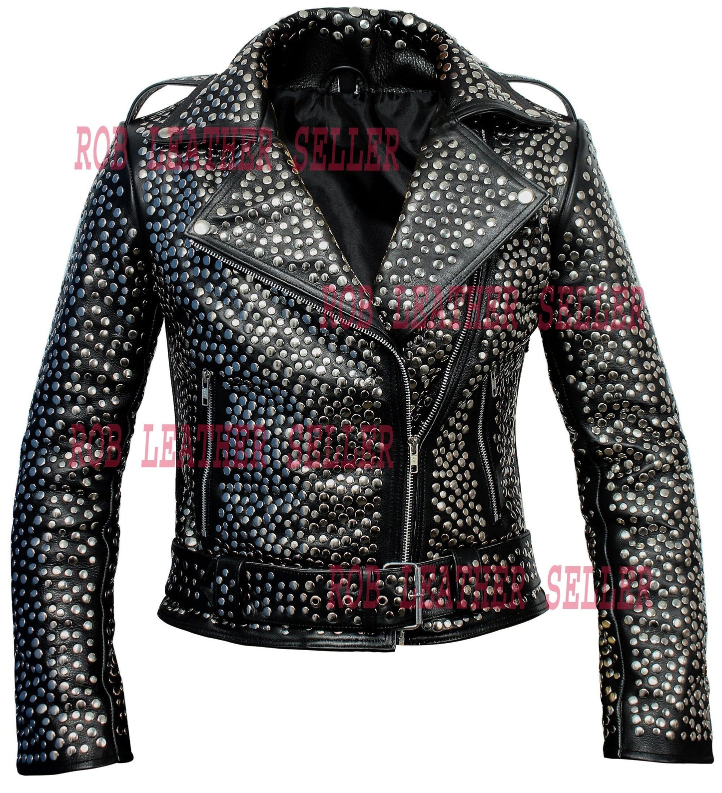 Black Studded Brando Leather Jacket