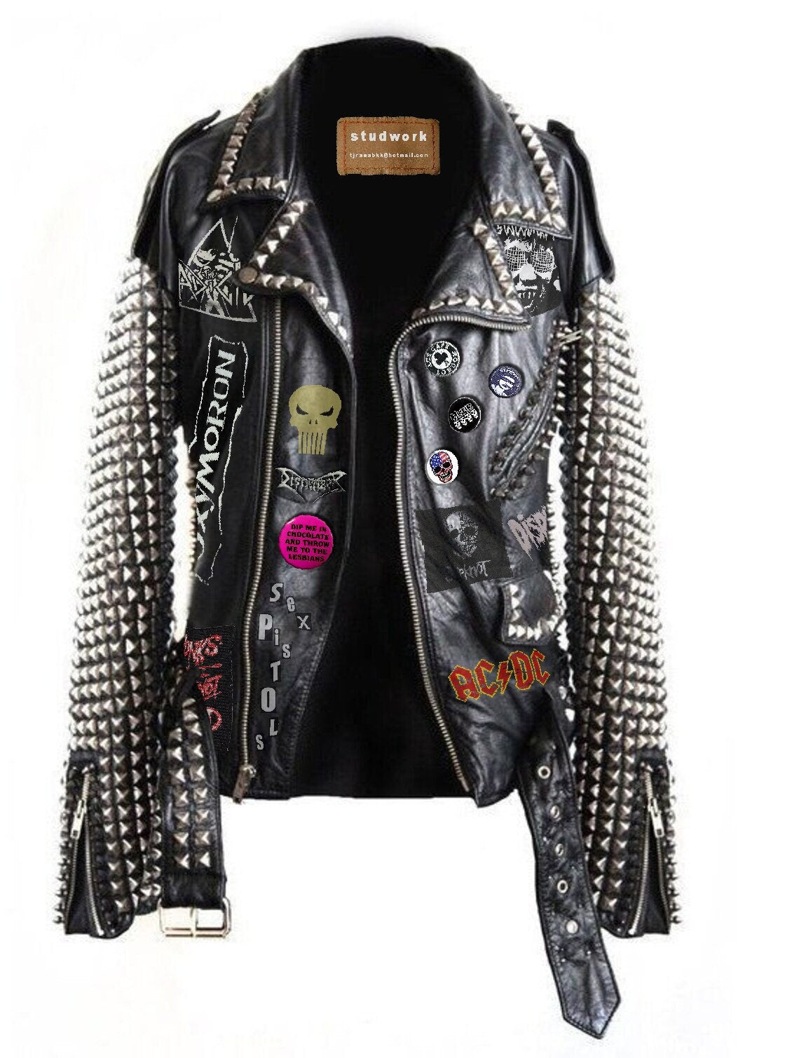 Patchwork Rivets Studs Jacket