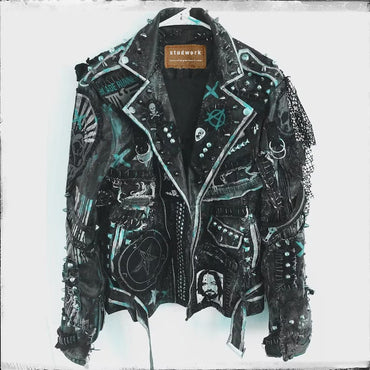 Punk Rock Patches Leather Jacket