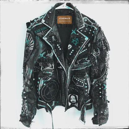 Punk Rock Patches Leather Jacket