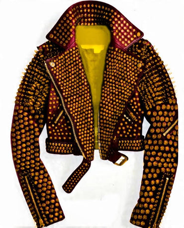 Golden Riot Spiked Brando Leather Jacket