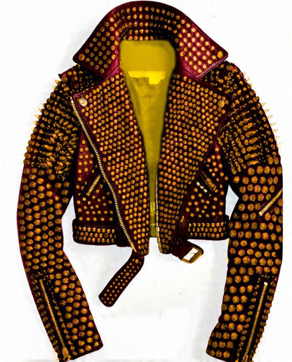 Golden Riot Spiked Brando Leather Jacket