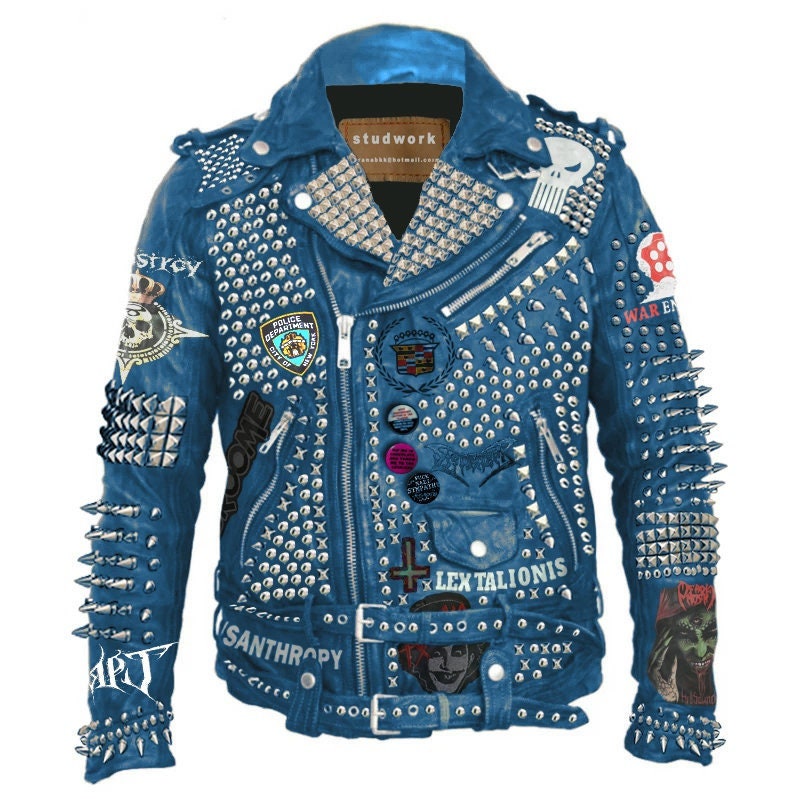 Caboel Mosh Studded Leather Patch Jacket