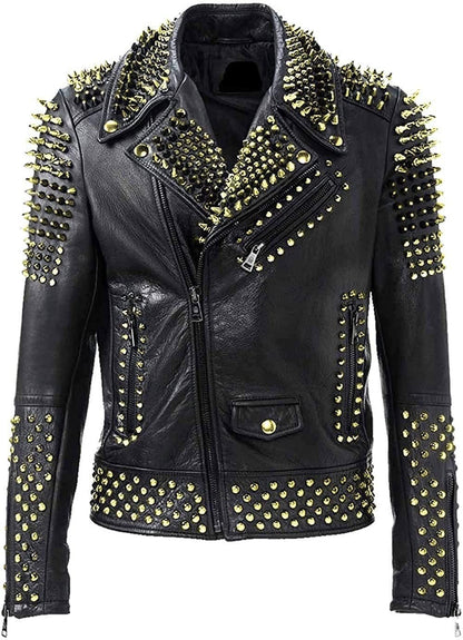 Gothic Rock Spiked Leather Jacket