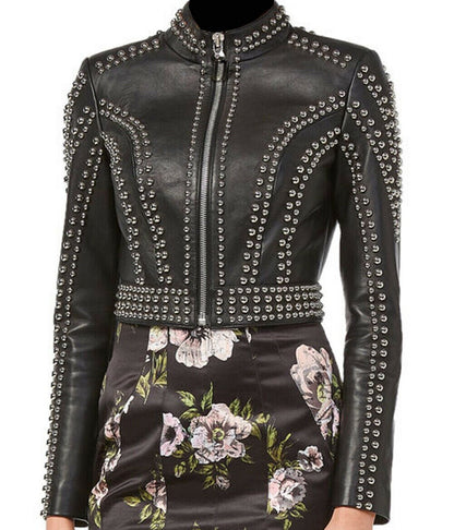 Silver Round Studs Jacket